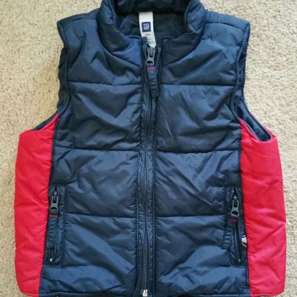 EUC Navy Blue & Red color block Baby GAP vest puffed toddler boys 3T kids